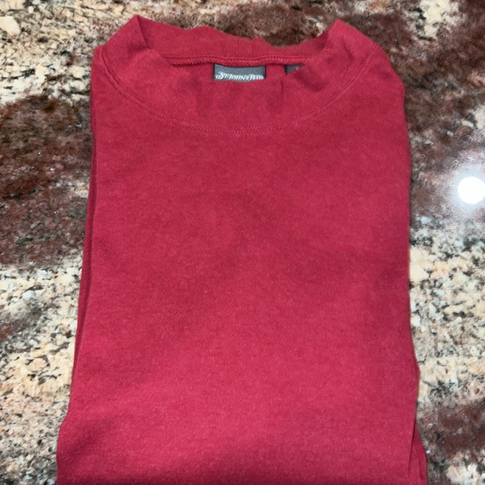St. John’s Bay Low-Cut Turtle Neck Shirt 100% Cotton Long Sleeve • NWOT
